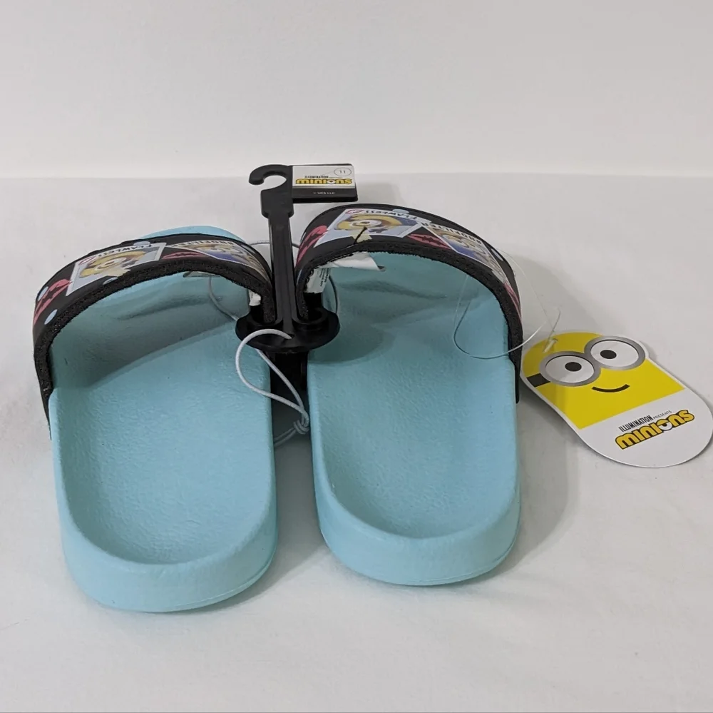 The Minions Girls Slides, Size 11, Girls Sandals, New With Tag